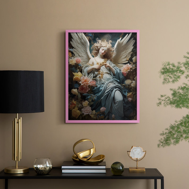 Religious Series CDXVII, reproduction encadrée - bois massif, H 15 po x l 12 po, Rose