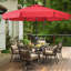 Parasol de marché Holmquist avec cantonnière festonnée, inclinaison et relevage-303353553-377547165