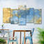 Abstrait abstrait doré et bleu, ensemble de 5 reproductions sur toile par Alexander B-93058420