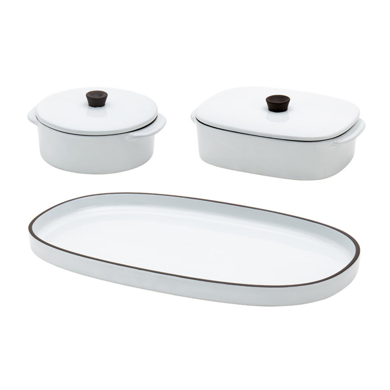 Ensemble de plats à cuisson en grès 5 pièces Danemark Tools for Cooks, Blanc