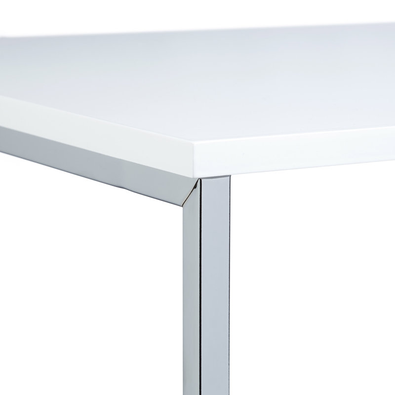 Chavira Sled Nesting Tables, White, Silver