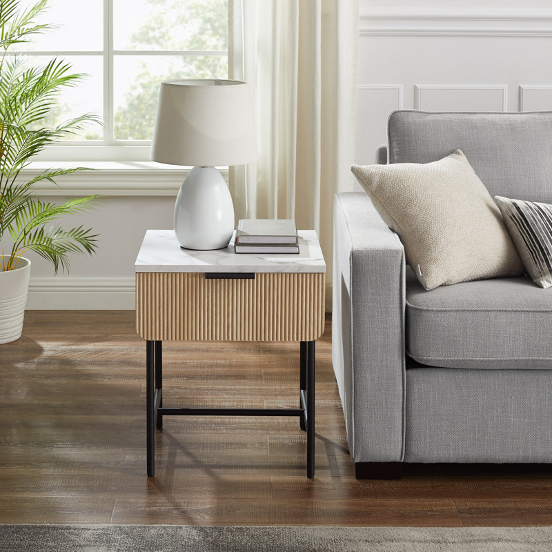 Boulemane End Table, Coastal Oak/Black