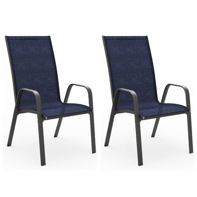 Mayra Stacking Patio Dining Armchair(Set of 2)