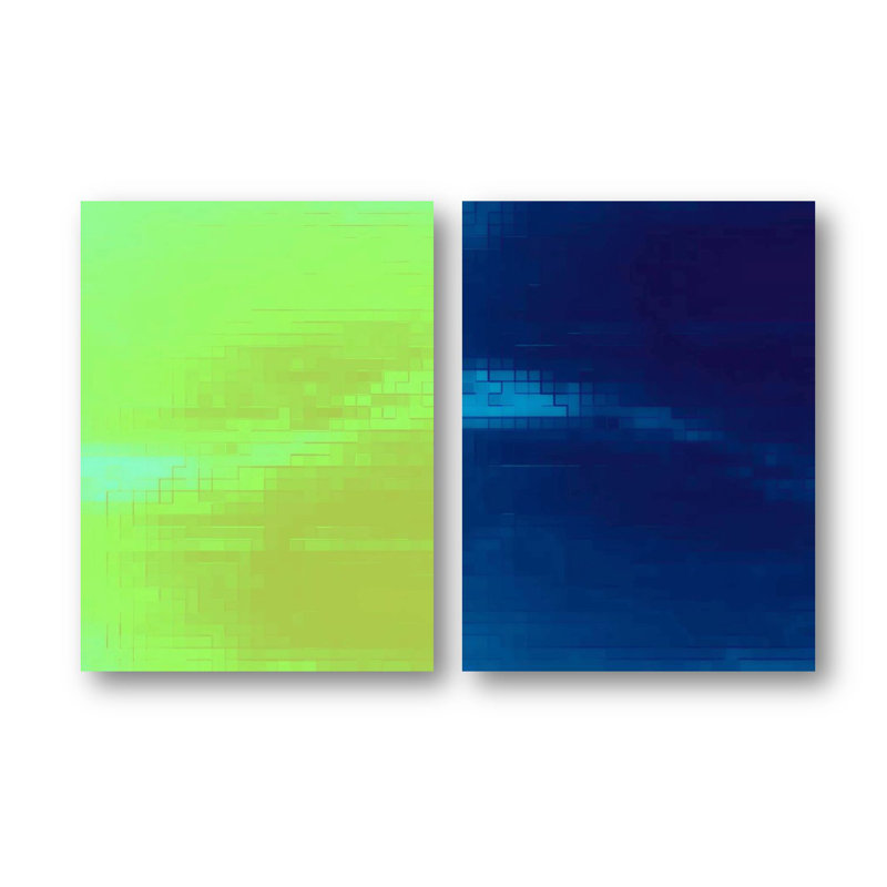" Colour Block " by John Beard 2 - Pieces, Black Floater Framed, 20" H x 24" W x 3" D