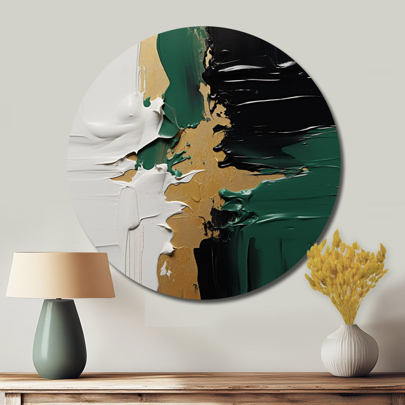 Douglasland - Art abstrait rond en métal, H 16 po x l 16 po