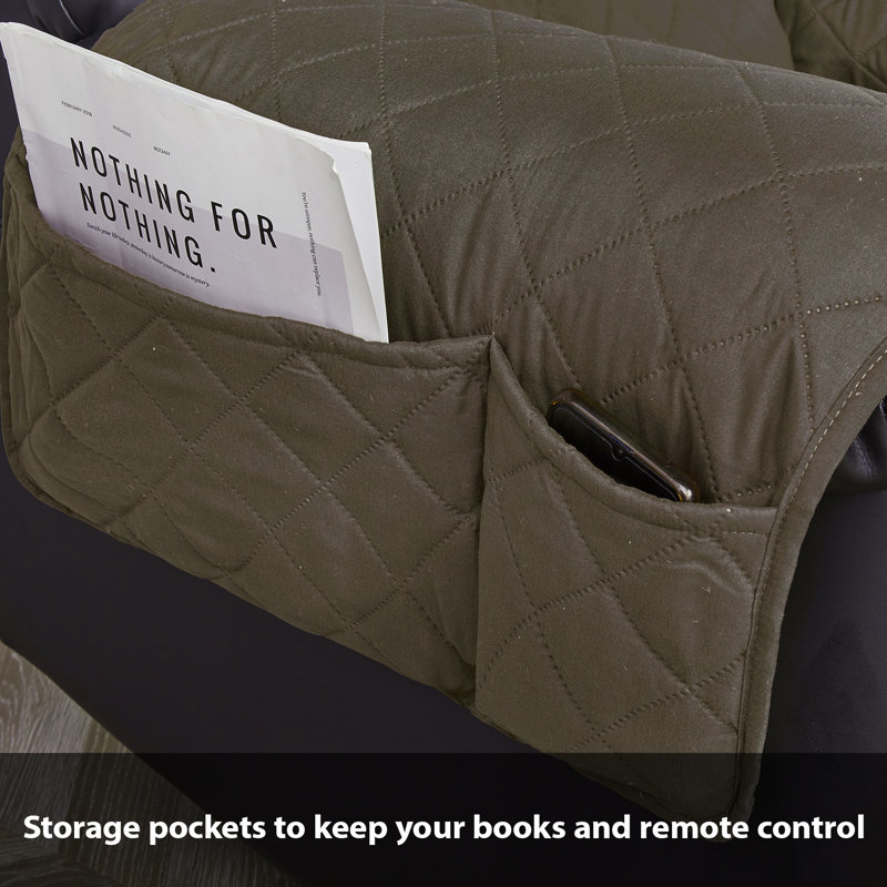Housse pour fauteuil inclinable chauffant, Stay in Place (chocolat noir, 23 po), H 96 po x l 23 po x P 20 po, Polyester brun