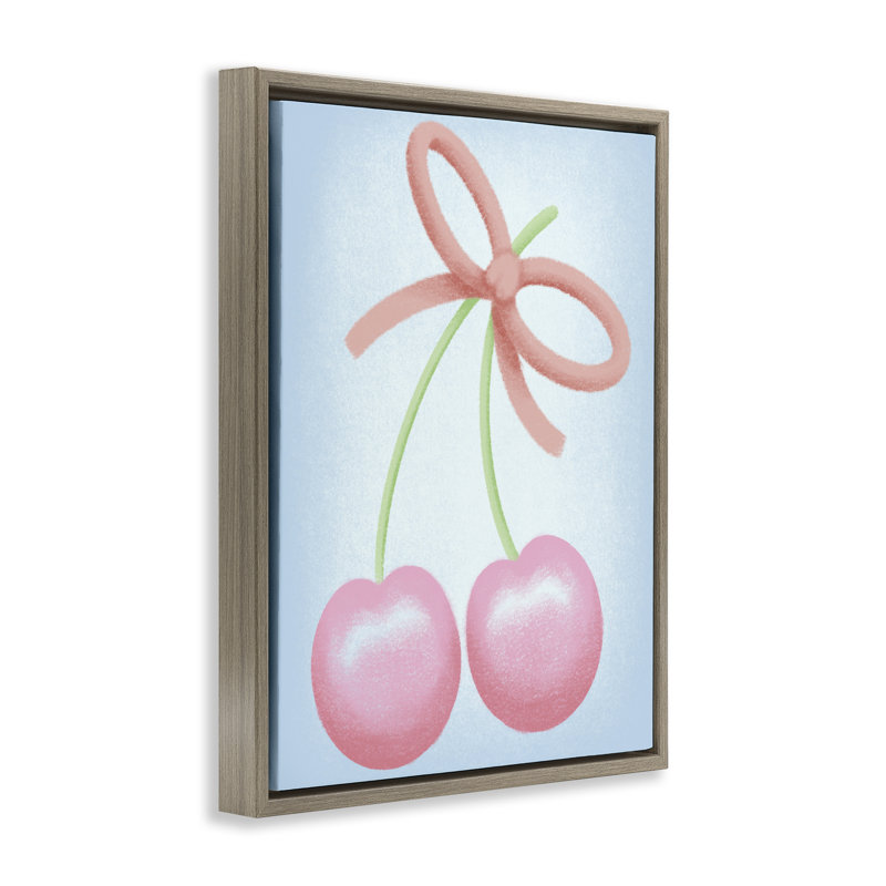 Cadre flottant cerises et arc rond, design par Marcus Prime, H 21 po x l 17 po, Cadre flottant orme Montalcino