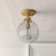 Plafonnier 1 lumière Kaydan en laiton naturel-329771456