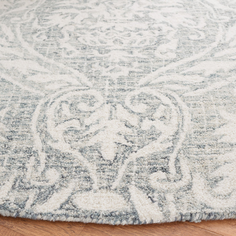 Tapis abstrait ivoire / gris Ladwige 204, Rond 6 pi