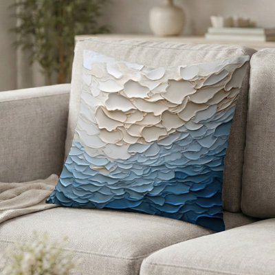 Coussin Coastal - coussin décoratif blanc et bleu