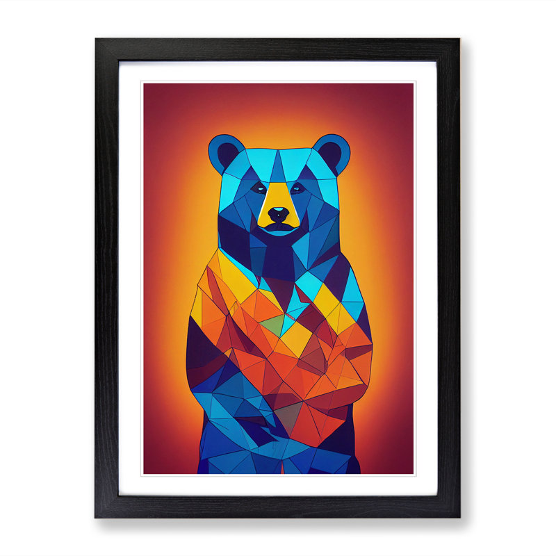 Bear Pop - Single Picture Frame Print, Black Framed, 64cm H x 46cm W x 2cm D