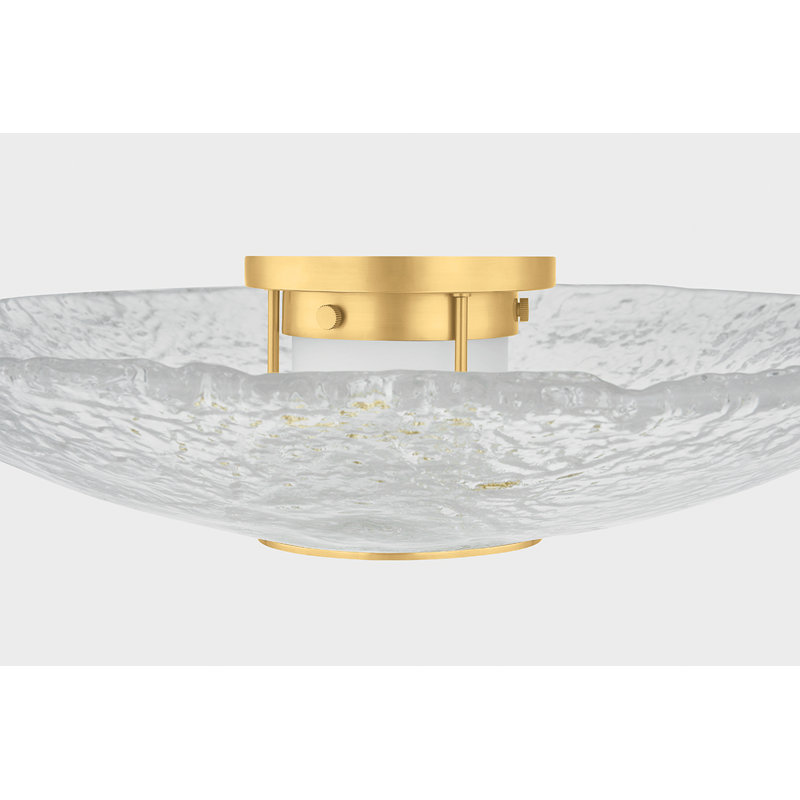 New Haven Flush Mount in Aged Brass