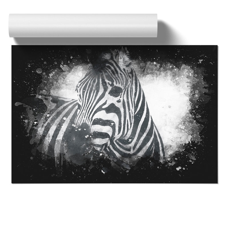 Zebra Paint Splash - Frameless Print, 21cm H x 30cm W x 0.1cm D