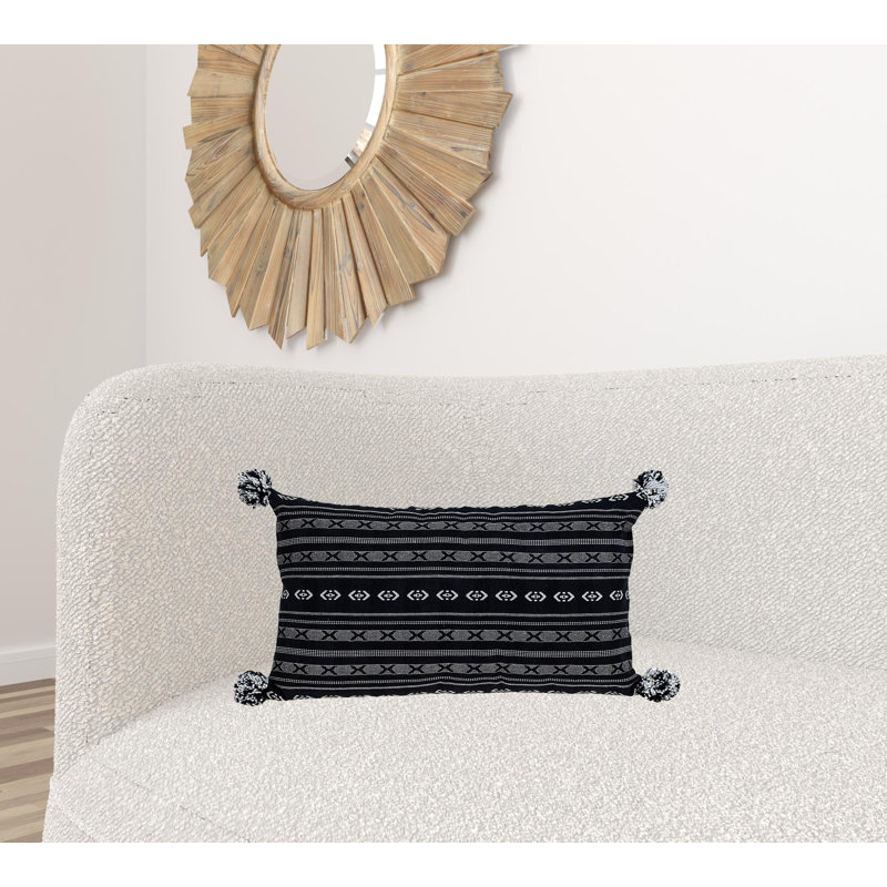 Parkland Collection Raven Transitional Black Throw Pillow