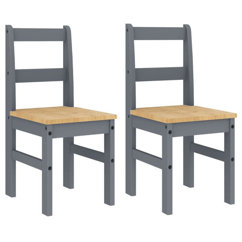 Aquan 45cm H Solid Wood Side Chair, Grey/Brown