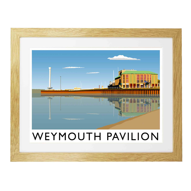 'Weymouth Pavillion' by Richard O'Neil - Print, Oak Wood Frame, 44 cm H x 54 cm W x 2.2 cm D