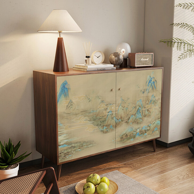 Double-Door Entryway Accent Cabinet Sideboard, Walnut