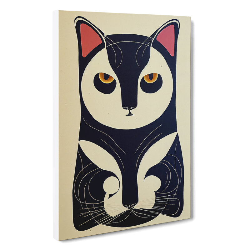 XC1022-1317X Cat In Art Nouveau No.2 - Wrapped Canvas Print