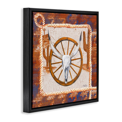 "Western Desert Wheel", art mural sur toile flottante par Gina Ritter