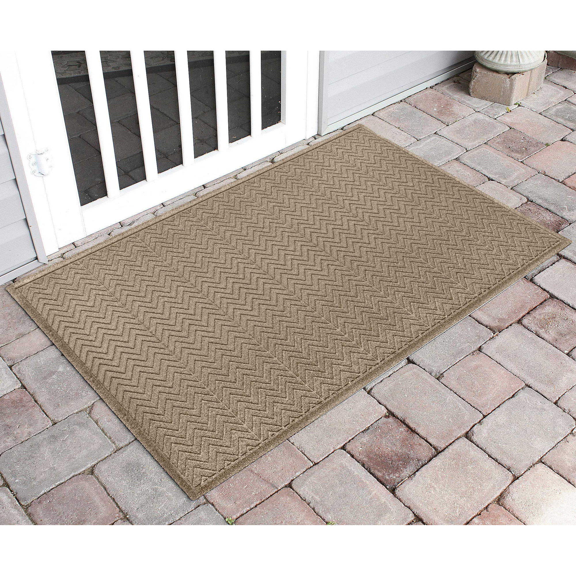 WaterHog Chevron Indoor Outdoor Door Mat, Camel, Rectangle 3' x 5'
