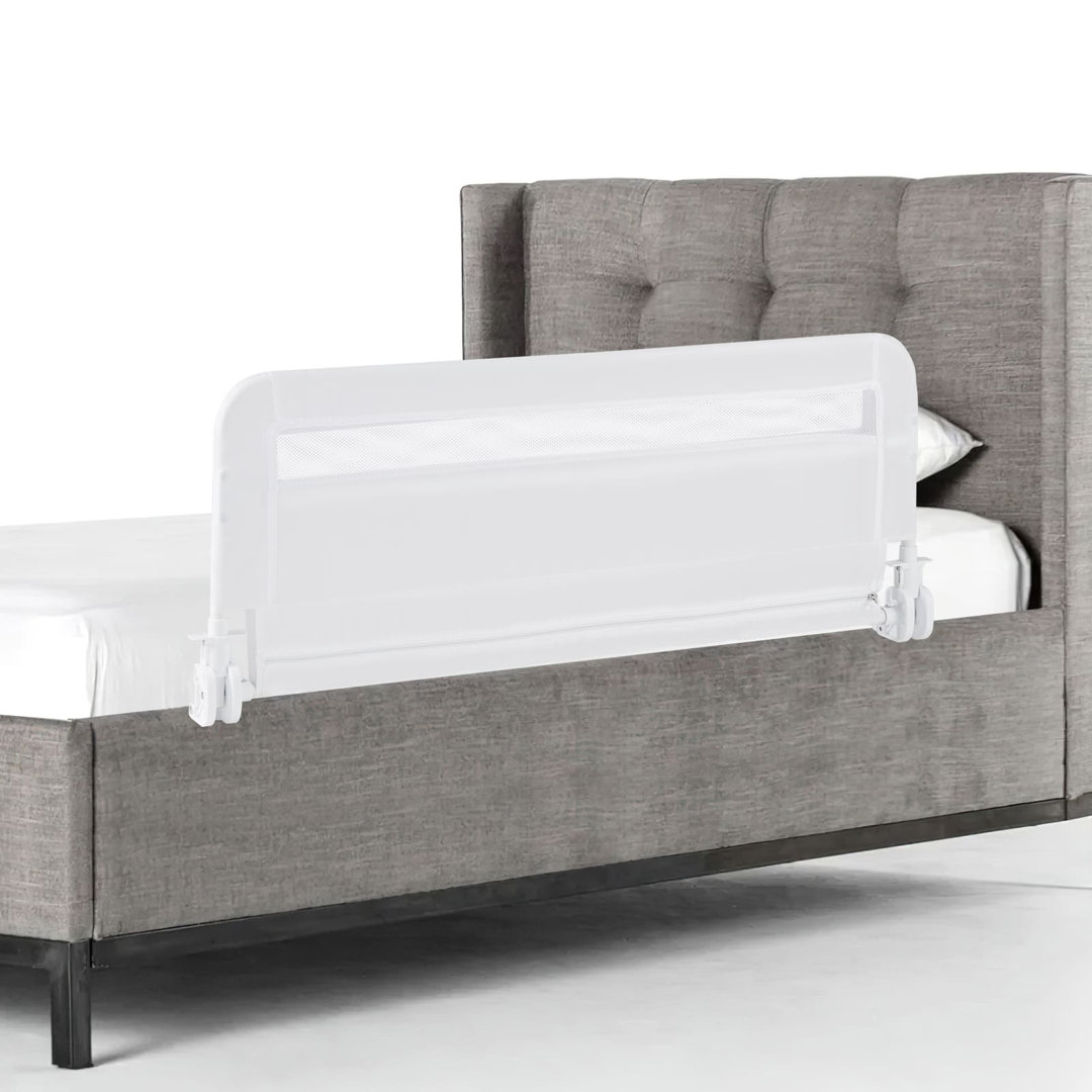 Toddlers Bed Rail Guard 100Cm Foldable Baby Bed Rail-White