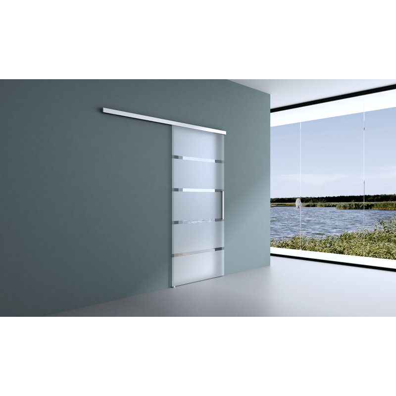 Durovin 900mm internal Sliding Glass Door Frosted Sections Bar Handle With Soft Close, 900mm x 2050mm