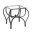 Ensemble de 3 tables basses décoratives en verre trempé avec 2 tables de bout carrées et une conception robuste et robuste pour le salon (noir rustique)