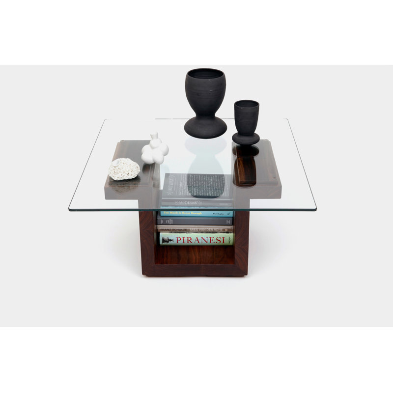 SQG Coffee Table, 14.5" H x 28" L x 28" W, Walnut