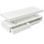 Table basse à DEL avec rangement, table centrale moderne avec 2 tiroirs et tablettes de présentation, mobilier d'appoint avec lumières DEL pour le salon, blanc-492111953