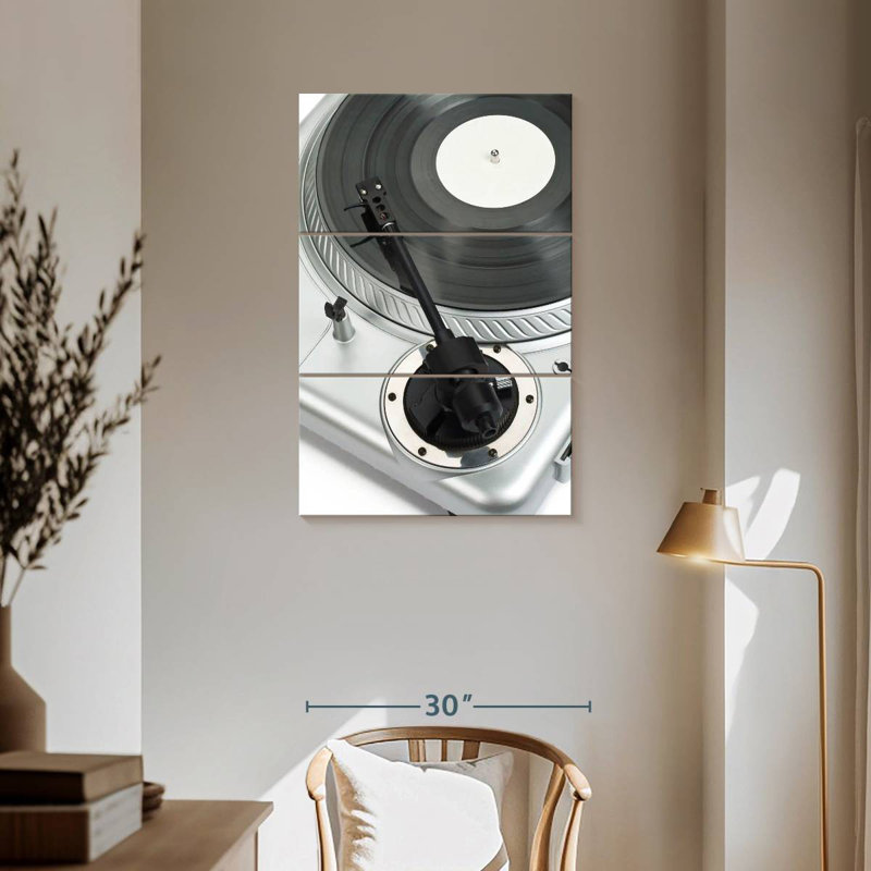 Tourne-disque argent Abarca, H 57 po x l 36 po