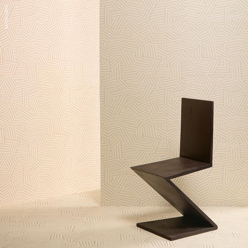 Deconstructed Striped Paper-Back Sisal Wallpaper Roll by Miles Redd, Black