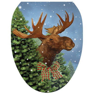 Adhésif décoratif pour siège de toilette Holiday Moose