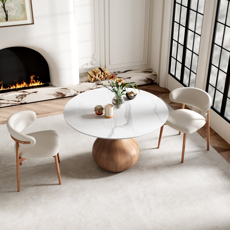 Ensemble de salle à manger de coin-repas 3 pièces 39 po avec 2 chaises rembourrées en cuir, H 29,5 po x l 39,4 po x P 39,4 po