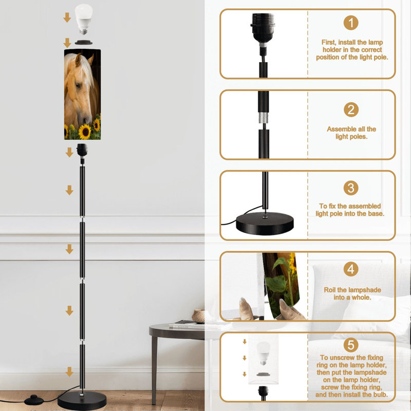 Lampe sur pied haflinger Horse Sunflowers