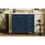 Meuble-lavabo bleu de 36 po avec lavabo en céramique lisse, structure en bois de pin massif, armoire de rangement, quatre tiroirs, pour l'entretien, un ensemble de 36 po avec cadre et pieds en tache, système de tiroir, facile