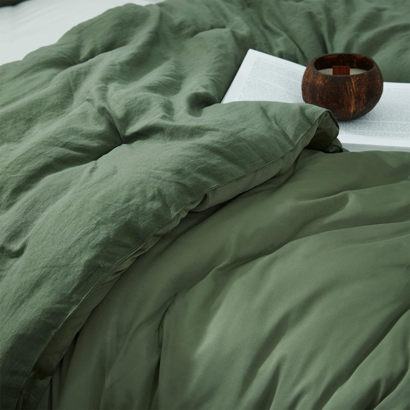 Twin Green Microfiber Down Alternative Comforter Set