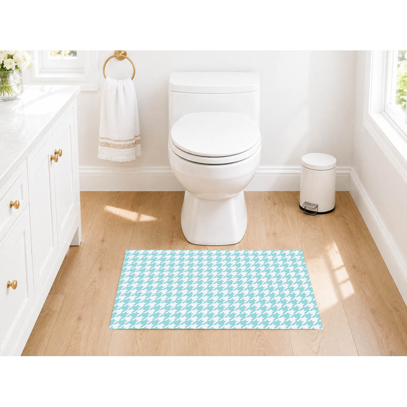 Tapis de toilette rectangulaire absorbant et antidérapant Send in the Hounds, Single - 21" L x 34" W, Ocean Blue