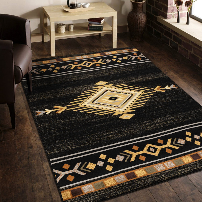 Tapis noir, 2 pi x 3 pi, 100% polypropylène, teint, pour les maisons occupées
