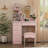 5-Drawer Vanity Set with Standing Mirror and Stool-862738302