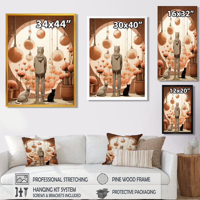 Art mural blanc, H 44 po x l 34 po x P 1,5 po, Toile avec cadre flottant or
