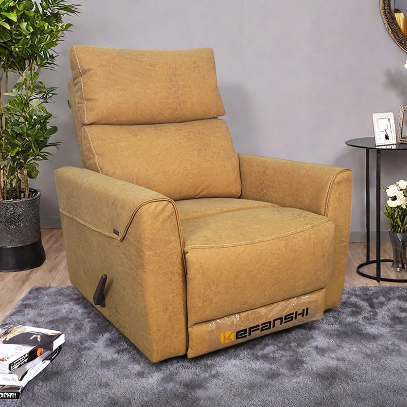 Modern Living Room Balcony Single Swivel Recliner, Brown