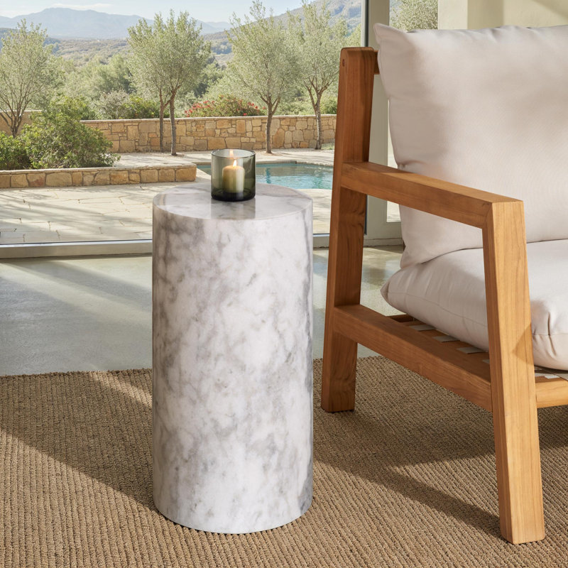 Hogans Haldeman Round Drink Table, White