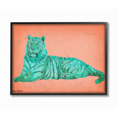 « cyan rose tiger design » par karen dreyfus-impression sur image