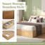 Lit plateforme avec rangement en bois naturel avec 2 tiroirs et rangement sous le lit-1776499351