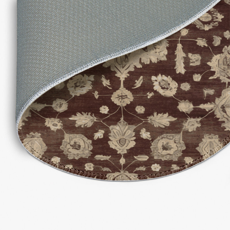 Tapis intérieur et extérieur brun Overdyed, Rond 5 pi