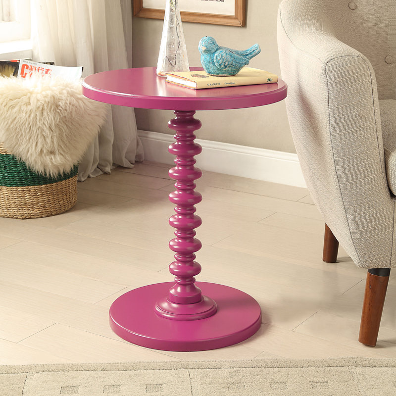 Table d'appoint mauve avec base piédestal, Purple