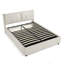 Grand lit plateforme tapissier hydraulique avec tête de lit intégrée en chenille