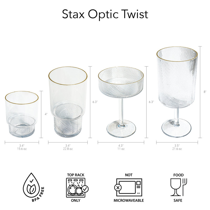 Albrah 3282.66ml Acrylic Drinking Glass Set