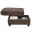 Chaise longue rembourrée avec dossier réglable, port USB, porte-gobelets et repose-pieds avec rangement-569250746