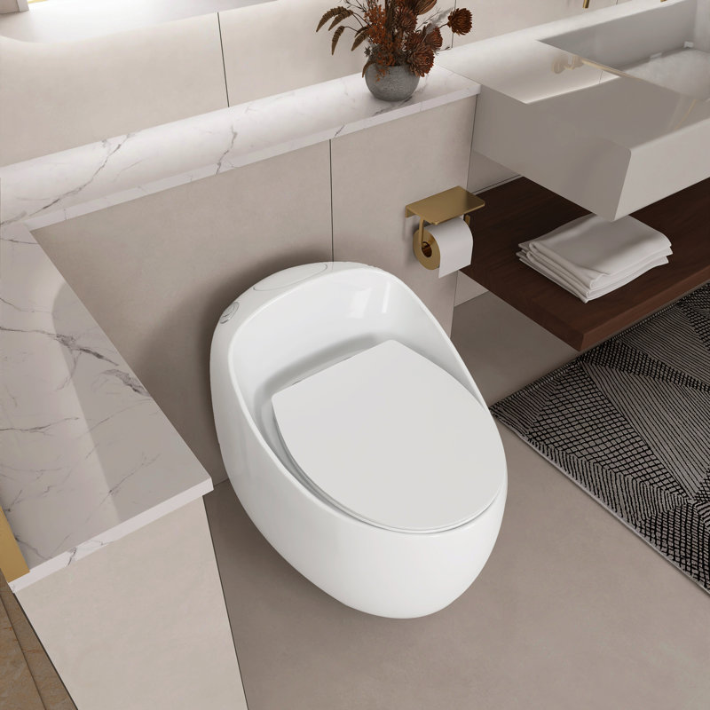 Toilette 1 pièce à chasse d'eau blanche brillante 1,28 GPF